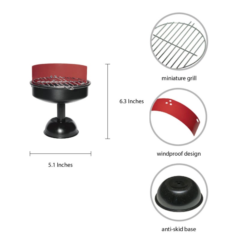 GoFika Cute Barbecue Ashtray Metal, Cigarette Ashtray for Indoor and Outdoor Use, Gift Funny Cool for Smokers, Ash Tray for Home Yard Decor - Image 4